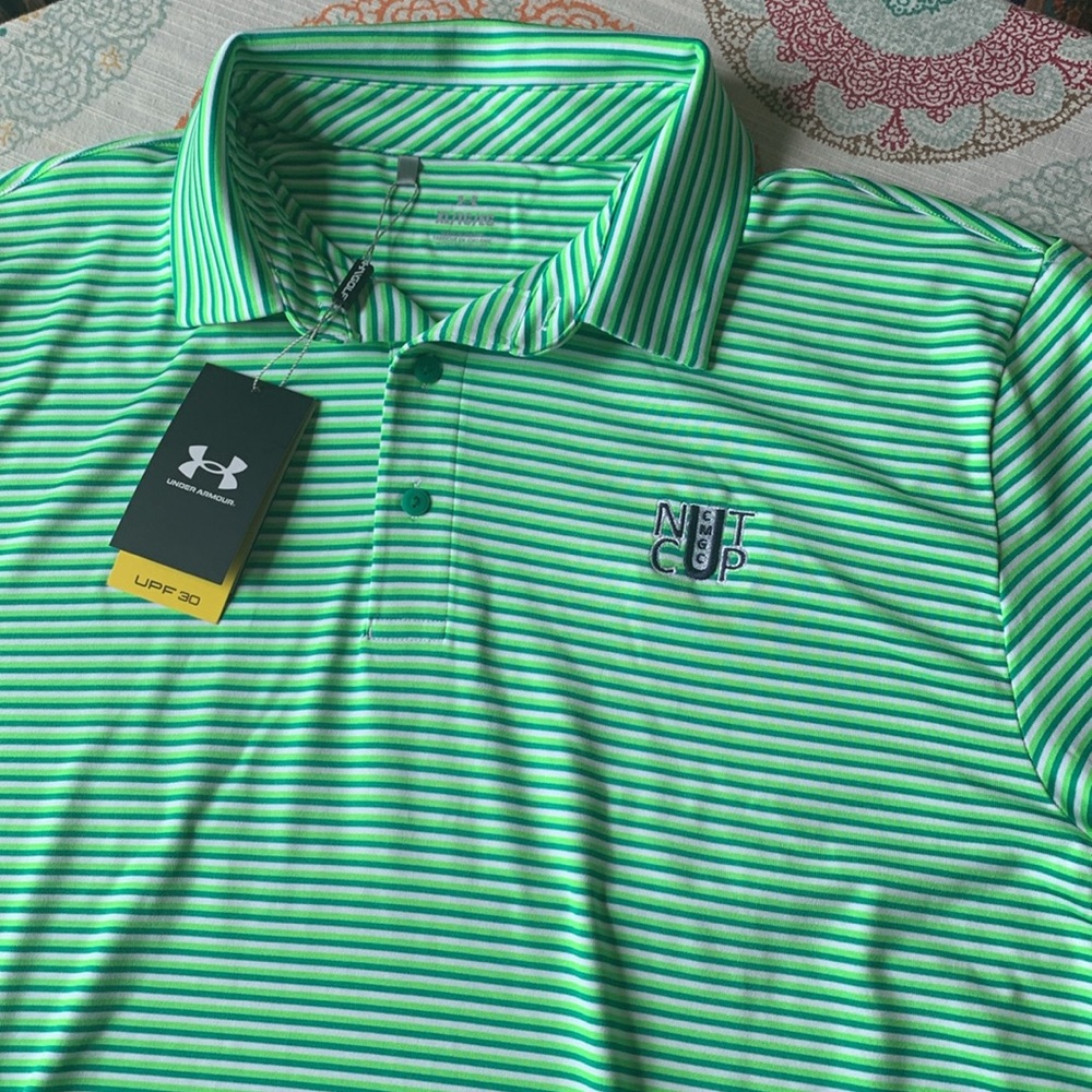 Under Armour Golf UPF 30 Striped Polo Shirt NWT XL